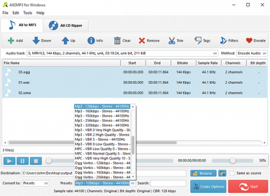 Specify Output Settings