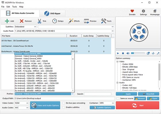 Set Output Format & Quality