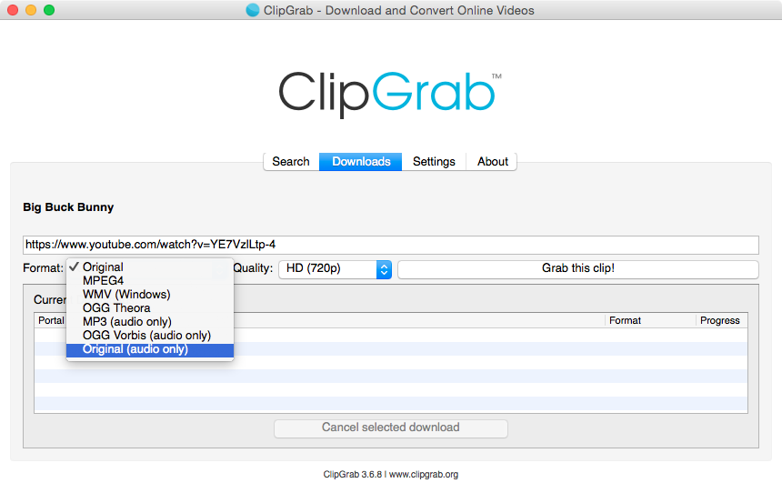 ClipGrab YouTube Downloader for MAC