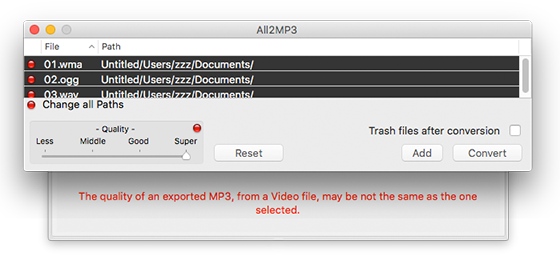 convert mov to mp3 mac