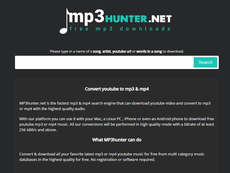 mp3 music download hunter.