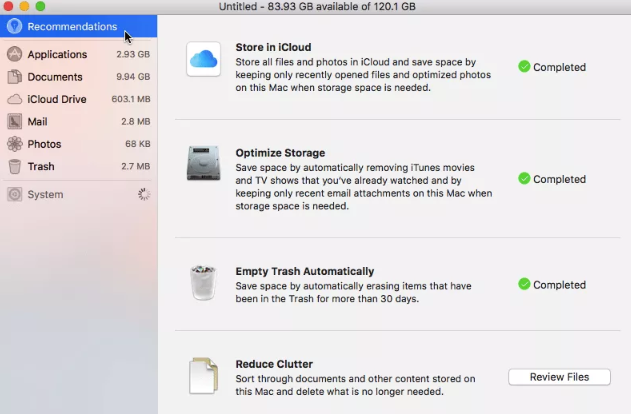 how to clear storage on mac